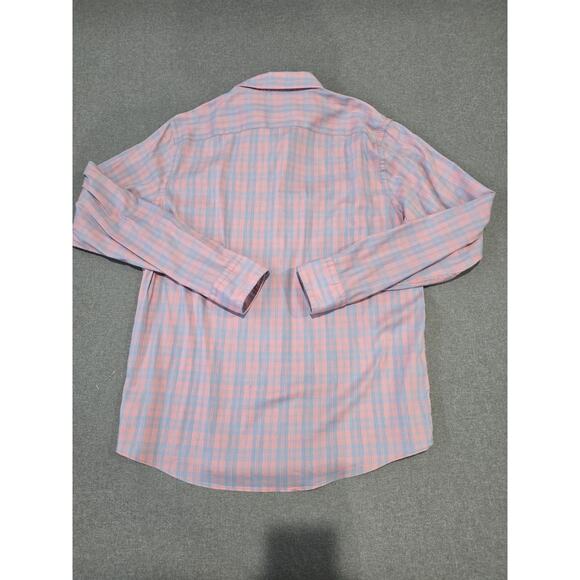 Faherty Brand Shirt Mens Large Pink Blue Plaid Long Sleeve Button Down Stretch - Picture 8 of 8